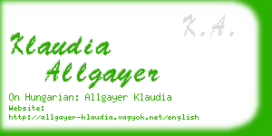 klaudia allgayer business card